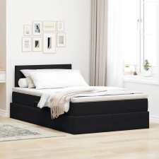  Tárolós Ágy matracmal fejtámlával Fekete 120 x 200 cm Bársony ágy és ágykellék
