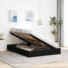  Tárolós Ágy matracmal fejtámlával Fekete 135 x 190 cm szövet ágy és ágykellék