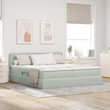  Tárolós Ágy matracmal fejtámlával Világosszürke 90 x 200 cm ágy és ágykellék