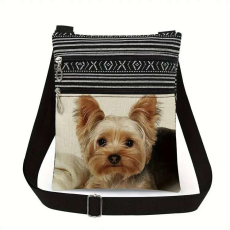  Táska, kistáska, válltáska, yorki, yorkshire terrier kutya motívum, 19x23,5 cm - 11