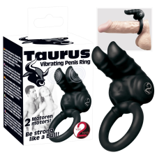  Taurus - duplamotoros péniszgyûrû (fekete) péniszgyűrű