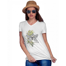  Tavaszi pillangó - Női V Nyakú Póló