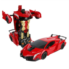  Távirányítós autó, játékautó, robottá alakítható autó Piros távirányítós modell