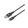 TB USB-A apa - USB-C apa 3.0 Adat és töltő kábel - Fekete (2m) (AKTBXKU3CPREM2B)