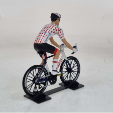  TDF fehér/piros/fekete &quot;pöttyös&quot; 2023 modell kerékpár 1:18 makett
