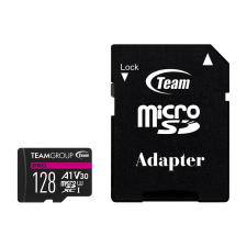 Teamgroup 128GB PRO V30 microSDXC UHS-I CL3 Memóriakártya + Adapter memóriakártya