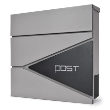 tec Postaláda ezüst-fekete újságtartós levélszekrény 37x37x11 cm modern postaláda újságtartóval postaláda