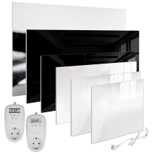 Tech Infra panel üveg borítással fényes fekete színben 450W TH10 termosztáttal fűtésszabályozás