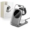 Tech-Protect A42 3in1 MagSafe vezeték nélküli töltő mobil / Apple Watch / AirPods 15W, szürke