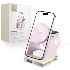 Tech-Protect A43 MagSafe vezeték nélküli töltő mobil / Apple Watch / AirPods 15W, rózsaszín okosóra kellék