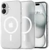 Tech-Protect Apple iPhone 16, Műanyag hátlap védőtok + szilikon keret, közepesen ütésálló, Magsafe töltővel kompatibilis, Magslim Magsafe, áttetsző/fehér