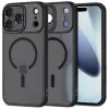 Tech-Protect Apple iPhone 17 Pro Max, Műanyag hátlap védőtok + szilikon keret, Magsafe töltővel kompatibilis, kameravédő kerettel, Magcam Magsafe, áttetsző/fekete