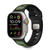 Tech-Protect ICONBAND LINE Apple Watch 8/9/10/11/SE/Ultra készülékhez tok (44/45/46/49 MM) fekete/zöld