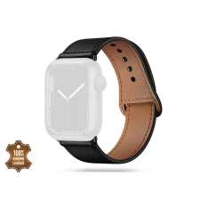 Tech-Protect Leatherfit Apple Watch Watch 4 / 5 / 6 / 7 / 8 / 9 / SE / Ultra 1 / 2 Bőr szíj 42/44/45/49 mm - Fekete okosóra kellék