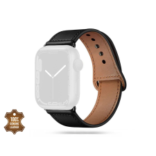 Tech-Protect Leatherfit Apple Watch Watch 4 / 5 / 6 / 7 / 8 / 9 / SE / Ultra 1 / 2 Bőr szíj 42/44/45/49 mm - Fekete (TP713709) okosóra kellék