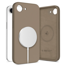 Tech-Protect Liquid Silicone MagSafe tok iPhone 16e, barna tok és táska