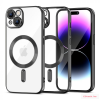 Tech-Protect Magshine Magsafe iPhone 15 átlátszó-fekete szilikon tok