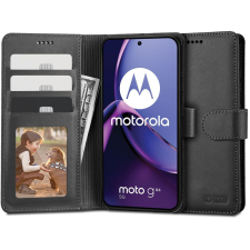 Tech-Protect Motorola Moto G84, Oldalra nyíló tok, stand, mágnes csattal, TP Wallett, fekete tok és táska