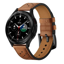 Tech-Protect Samsung Galaxy Watch 4 40 / 42 / 44 / 46 okosóra szíj - TECH-PROTECT Leather barna bőr szíj (20 mm szíj szélesség) okosóra kellék