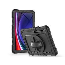 Tech-Protect Samsung X510/X516B Galaxy Tab S9 FE 10.9 ütésálló tablet tok 360 fokos védelemmel, 4H kijelzővédő üveggel - Tech-Protect Solid - fekete (ECO csomagolás) tablet tok