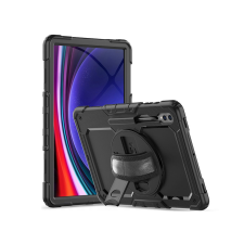 Tech-Protect Samsung X900/X906 Galaxy Tab S8 Ultra 14.6 / X910/X916B Galaxy Tab S9 Ultra 14.6ütésálló tablet tok 360 fokos védelemmel, 4H kijelzővédő üveggel - Tech-Protect Solid - fekete (ECO csomagolás) tablet tok
