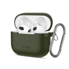Tech-Protect Silicone Hook tok Apple AirPods 3, zöld fülhallgató, fejhallgató tok