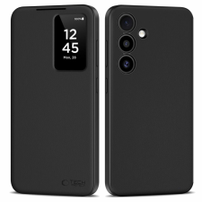 Tech-Protect Smart Wallet tok Samsung Galaxy S25 készülékhez, matt fekete tok és táska