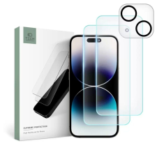 Tech-Protect Supreme Tempered Glass Set Apple iPhone 15 készülékhez mobiltelefon kellék