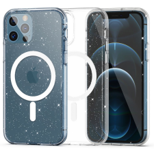 Tech-Protect Telefontok iPhone 12 - Tech-Protect Hybrid Glitter MagSafe kompatibilis átlátszó műanyag hátlap tok, szilikon kerettel tok és táska