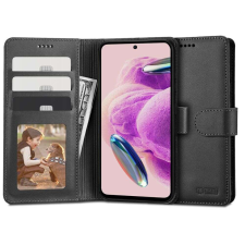 Tech-Protect Telefontok Xiaomi Redmi Note 12S - fekete ráhajtófüles bőr könyvtok tok és táska