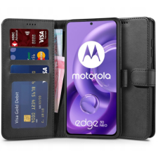 Tech-Protect Wallet bőr könyvtok Motorola Edge 30 Neo, fekete tok és táska