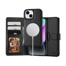 Tech-Protect Wallet flipes bőrtok + Magsafe hátlap - Apple iPhone 15 - fekete tok és táska