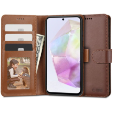 Tech-Protect Wallet könyv tok Samsung Galaxy A35 5G, barna tok és táska