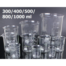 Tech Üveg mérőpohár készlet 5 darabos készlet 300/400/500/800/1000 ml laboratóriumi vagy konyhai használatra mérőműszer