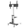  Techly 366198 50"-92" LCD TV/Monitor mobil padlóállvány - Ezüst (1 kijelző)
