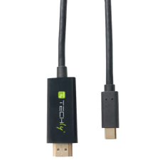 Techly USB-C apa - HDMI apa 4K Monitor adapter kábel 2m - Fekete kábel és adapter