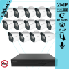  Techson 14 cső kamerás analóg megfigyelőrendszer 2MP NightVision HD cső biztonsági kamera, 2.8 mm fix objektívvel, valós WDR, beépített mikrofonnal