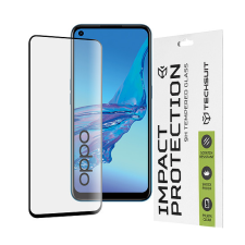 TECHSUIT - 111D teljes borítás / teljes ragasztós üveg - Oppo A53 / A53s - fekete (KF235953) mobiltelefon kellék