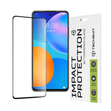 TECHSUIT - 111D teljes burkolat / teljes ragasztós üveg - Huawei P smart 2021 - fekete (KF235588) mobiltelefon kellék