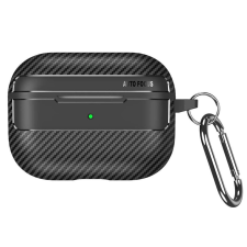 TECHSUIT Apple AirPods Pro 1/2 tok - Techsuit CarbonFiber - fekete fülhallgató, fejhallgató tok