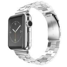 TECHSUIT Apple Watch 6 / 7 / 8 / 9 / SE / SE 2 okosóra szíj, fém, ezüst, 38/40/41mm, Techsuit okosóra kellék