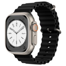 TECHSUIT Apple Watch 6 / 7 / 8 / 9 / SE / SE 2 okosóra szíj, szilikon, fekete, 38/40/41mm, Techsuit okosóra kellék