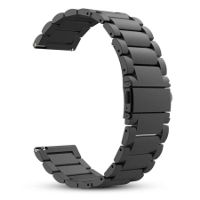 TECHSUIT Fém Óraszíj - 18 mm - Fekete - Huawei, Garmin, Honor okosóra kellék