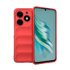  Tecno Spark 20, Szilikon tok, közepesen ütésálló, 3D minta, piros tok és táska