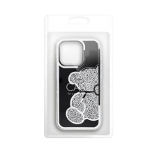 Teddy Bear iPhone 14 csillogó köves tok fekete-ezüst (101177) (101177) tok és táska