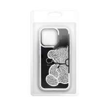 Teddy Bear iPhone 16 Pro Max csillogó köves tok fekete-ezüst (101228) tok és táska