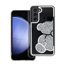 Teddy Bear Samsung Galaxy A15 4G / A15 5G csillogó köves tok, ezüst tok és táska