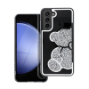 Teddy Bear Samsung Galaxy A52 5G / A52 LTE ( 4G ) / A52s 5G csillogó köves tok, ezüst