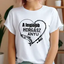 TeeInBlue A legjobb horgász női póló névvel Póló / fehér / S ajándéktárgy