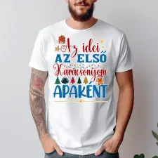 TeeInBlue Az idei az első karácsonyom apaként póló Póló / fehér / XL ajándéktárgy